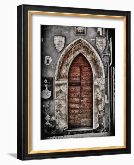 Ancient Door in L'Aquila-Andrea Costantini-Framed Photographic Print