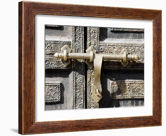 Ancient Door in the Souks, Marrakesh, Morocco, North Africa, Africa-Thouvenin Guy-Framed Photographic Print