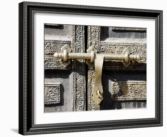 Ancient Door in the Souks, Marrakesh, Morocco, North Africa, Africa-Thouvenin Guy-Framed Photographic Print