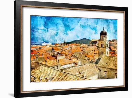 Ancient Dubrovnik -Artwork In Painting Style-Maugli-l-Framed Premium Giclee Print