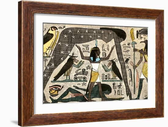 Ancient Egyptian Deities Shu Separating Sibu and Nuit-null-Framed Giclee Print