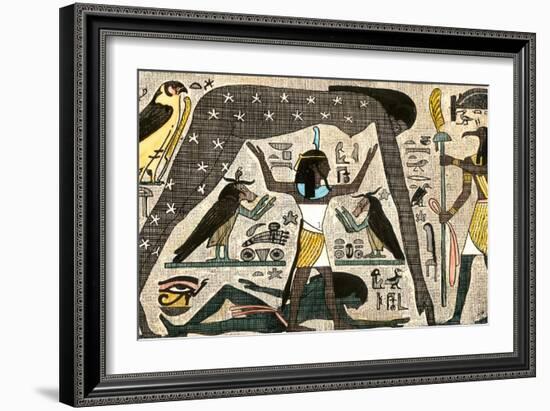 Ancient Egyptian Deities Shu Separating Sibu and Nuit-null-Framed Giclee Print