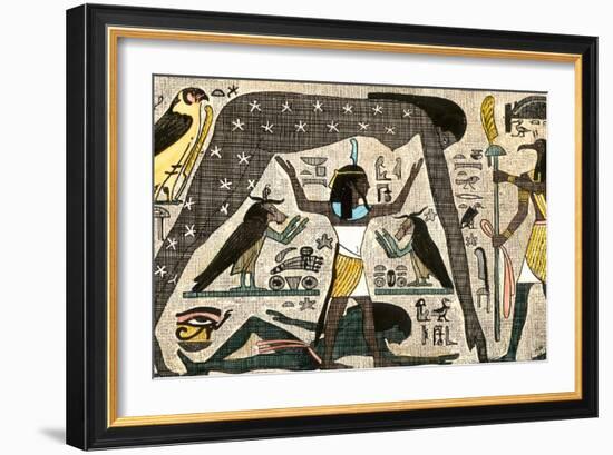 Ancient Egyptian Deities Shu Separating Sibu and Nuit-null-Framed Giclee Print