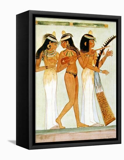Ancient Egyptian Musicians and a Dancer, 1910-Walter Tyndale-Framed Premier Image Canvas