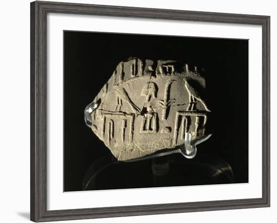 Ancient Egyptian Seal Imprint with Inscription of King Peribsen M of Clay-null-Framed Giclee Print