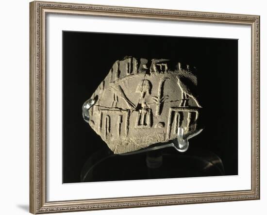 Ancient Egyptian Seal Imprint with Inscription of King Peribsen M of Clay-null-Framed Giclee Print