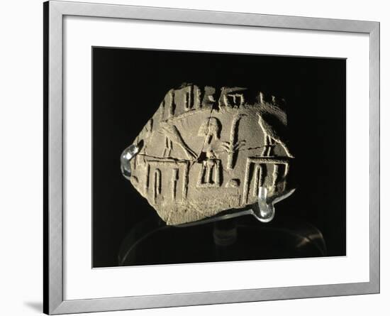 Ancient Egyptian Seal Imprint with Inscription of King Peribsen M of Clay-null-Framed Giclee Print