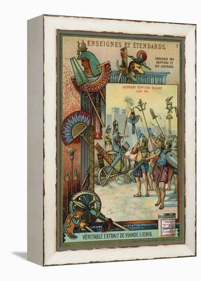Ancient Egyptian Warriors Saluting their King-null-Framed Premier Image Canvas