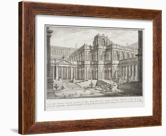 Ancient Forum Surrounded by Porticoes, c.1743-Giovanni Battista Piranesi-Framed Giclee Print