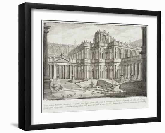 Ancient Forum Surrounded by Porticoes, c.1743-Giovanni Battista Piranesi-Framed Giclee Print