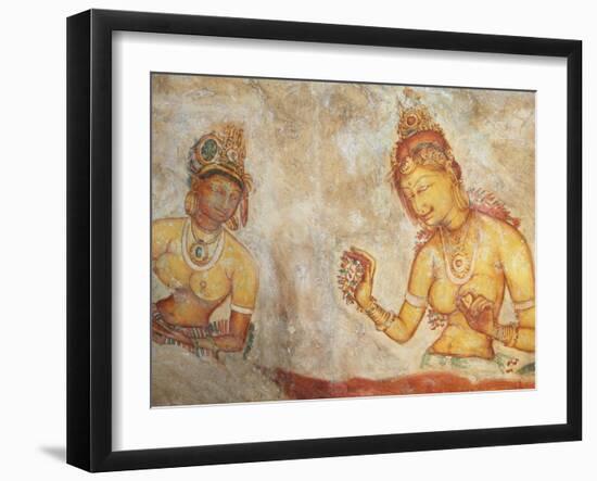 Ancient Frescoes, Sigiriya, UNESCO World Heritage Site, North Central Province, Sri Lanka, Asia-Ian Trower-Framed Photographic Print