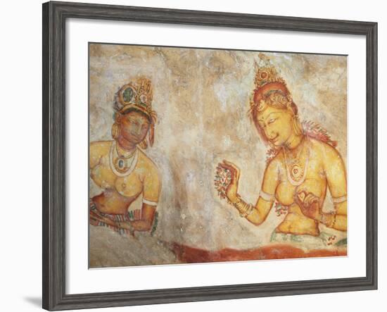 Ancient Frescoes, Sigiriya, UNESCO World Heritage Site, North Central Province, Sri Lanka, Asia-Ian Trower-Framed Photographic Print