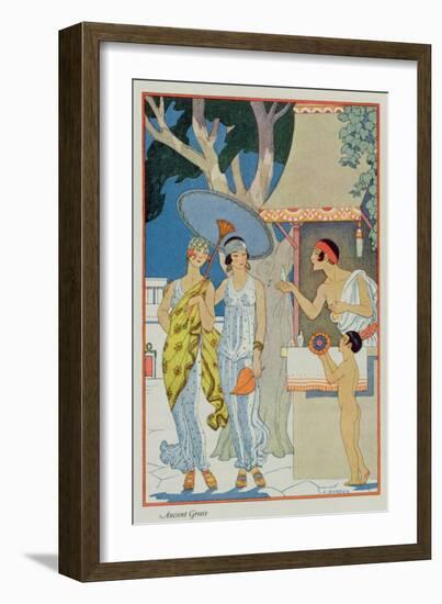 Ancient Greece, from 'The Art of Perfume', pub. 1912-Georges Barbier-Framed Giclee Print