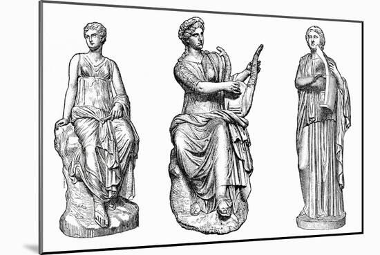 Ancient Greek Muses of Music and Dance-null-Mounted Giclee Print