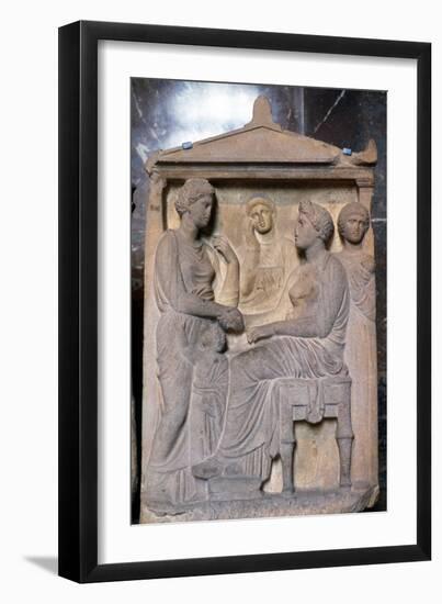 Ancient Greek Relief Showing Friends Greeting Each Other-null-Framed Photographic Print