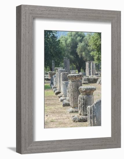 Ancient Greek ruins, gymnasium, Olympia, Greece-Jim Engelbrecht-Framed Photographic Print