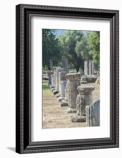 Ancient Greek ruins, gymnasium, Olympia, Greece-Jim Engelbrecht-Framed Photographic Print