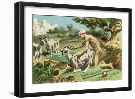 Ancient Greek Sodomising a Goat, plate XVII from 'De Figuris Veneris' by F.K. Forberg, pub. 1900-Edouard-henri Avril-Framed Giclee Print