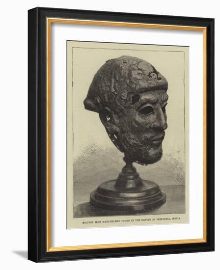 Ancient Iron Mask-Helmet Found in the Danube at Semendria, Servia-null-Framed Giclee Print