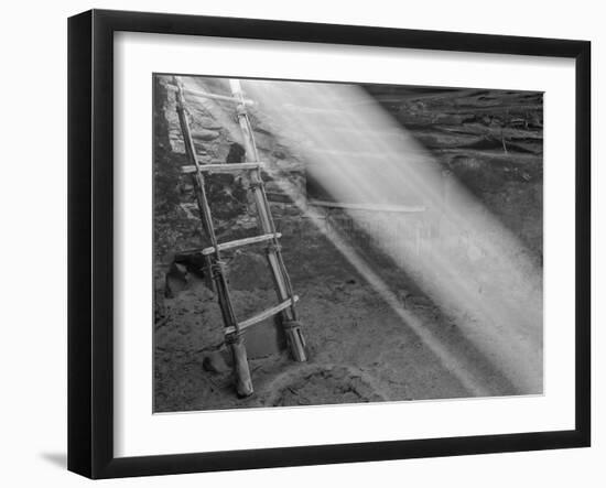 Ancient Kiva with Ladder, Cedar Mesa, Utah, USA-John Ford-Framed Photographic Print