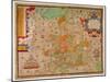Ancient Map of England 1579-Christopher Saxton-Mounted Giclee Print