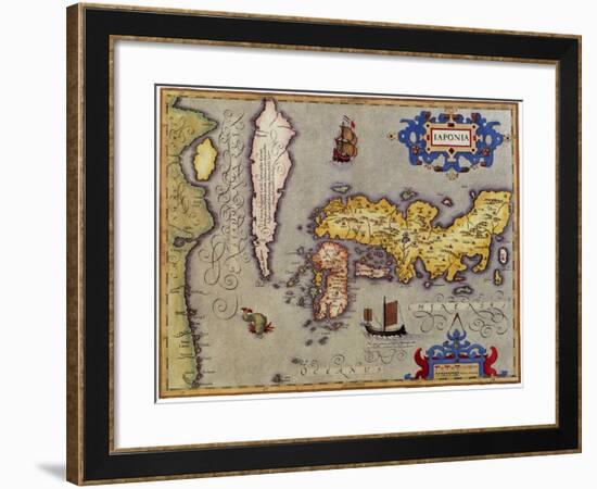 Ancient Map of Japan 1606-Jodocus Hondius-Framed Giclee Print