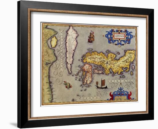 Ancient Map of Japan 1606-Jodocus Hondius-Framed Giclee Print