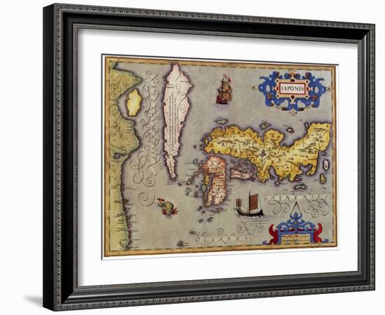 Ancient Map of Japan 1606-Jodocus Hondius-Framed Giclee Print