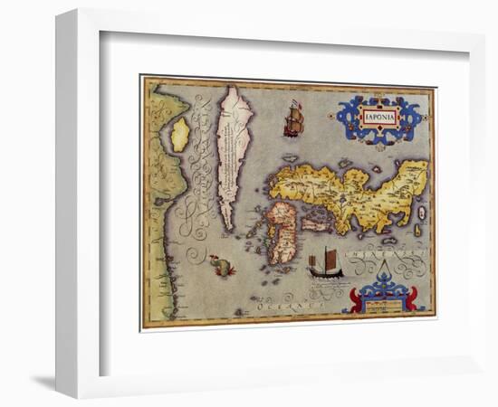 Ancient Map of Japan 1606-Jodocus Hondius-Framed Giclee Print