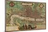 Ancient Map of London 1572-null-Mounted Giclee Print