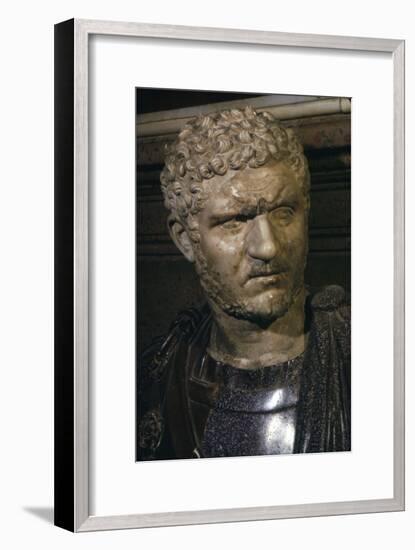 Ancient marble bust of Emperor Caracalla, 212-217-Unknown-Framed Giclee Print