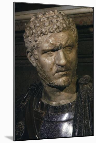 Ancient marble bust of Emperor Caracalla, 212-217-Unknown-Mounted Giclee Print