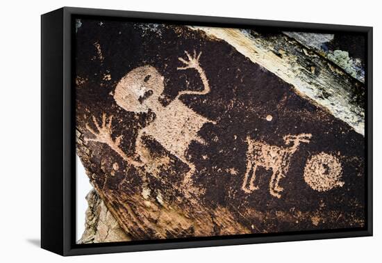 Ancient Native American Petroglyphs in Petrified Forest National Park, Arizona-Jerry Ginsberg-Framed Premier Image Canvas