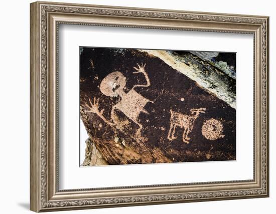 Ancient Native American Petroglyphs in Petrified Forest National Park, Arizona-Jerry Ginsberg-Framed Photographic Print