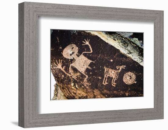 Ancient Native American Petroglyphs in Petrified Forest National Park, Arizona-Jerry Ginsberg-Framed Photographic Print