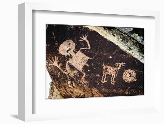 Ancient Native American Petroglyphs in Petrified Forest National Park, Arizona-Jerry Ginsberg-Framed Photographic Print