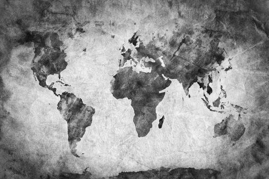 Ancient, Old World Map. Pencil Sketch, Grunge, Vintage ...