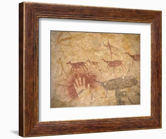 Ancient Paintings in Cave of the Hands, Santa Cruz Province, Patagonia, Argentina-Lin Alder-Framed Photographic Print