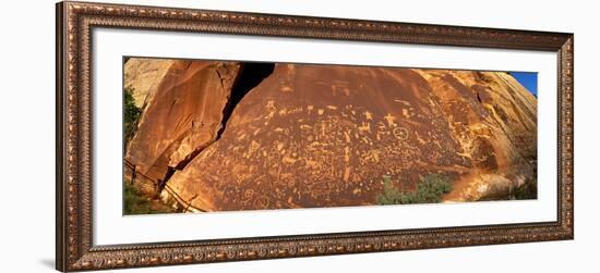 Ancient Petroglyphs at Newspaper Rock Utah USA-null-Framed Photographic Print