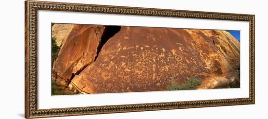 Ancient Petroglyphs at Newspaper Rock Utah USA-null-Framed Photographic Print