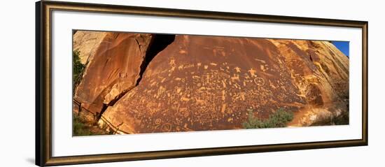 Ancient Petroglyphs at Newspaper Rock Utah USA-null-Framed Photographic Print