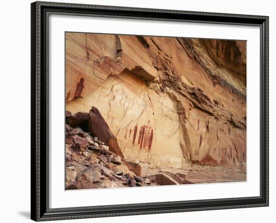 Ancient Pictographs in Horseshoe Canyon, Canyonlands National Park, Utah, USA-Scott T. Smith-Framed Photographic Print