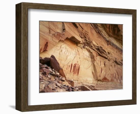 Ancient Pictographs in Horseshoe Canyon, Canyonlands National Park, Utah, USA-Scott T. Smith-Framed Photographic Print