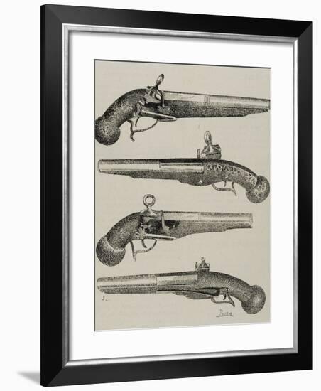 Ancient Pistols. 18Th Century. Engraving.-Tarker-Framed Photographic Print