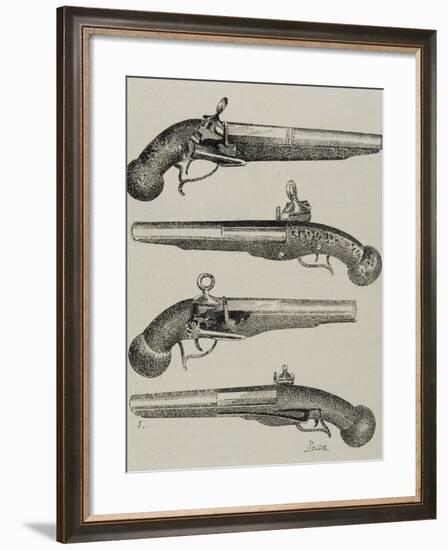 Ancient Pistols. 18Th Century. Engraving.-Tarker-Framed Photographic Print