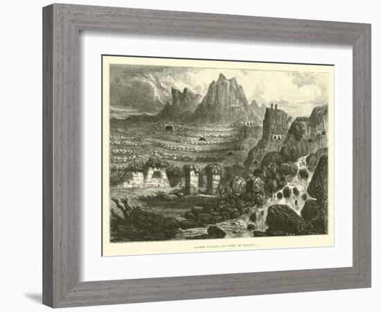 Ancient Quarries and Tampu of Ollantay-Édouard Riou-Framed Giclee Print