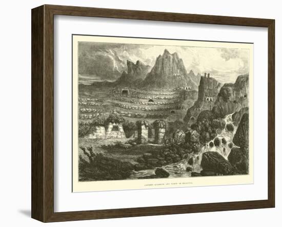 Ancient Quarries and Tampu of Ollantay-Édouard Riou-Framed Giclee Print