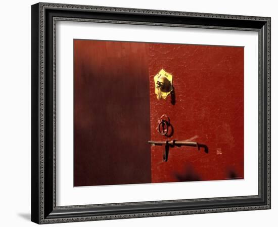 Ancient Red Gate of Forbidden City, Beijing, China-Keren Su-Framed Photographic Print