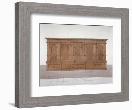 Ancient Register Chest from Southwark Cathedral, London, 1825-G Yates-Framed Giclee Print