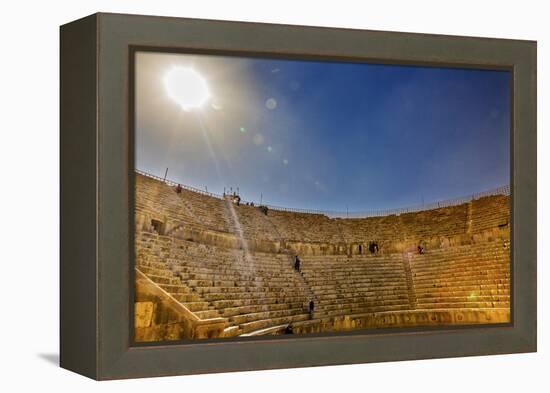 Ancient Roman Amphitheater, Jerash, Jordan.-William Perry-Framed Premier Image Canvas